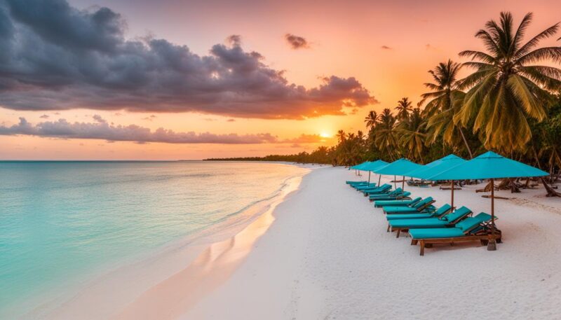 Zanzibar beach during the dry season